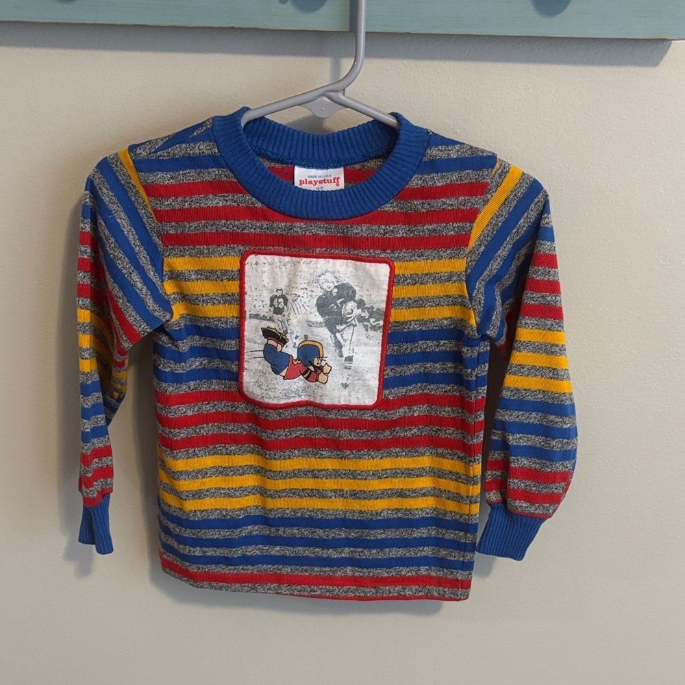 Vintage playstuff striped football top size 3T